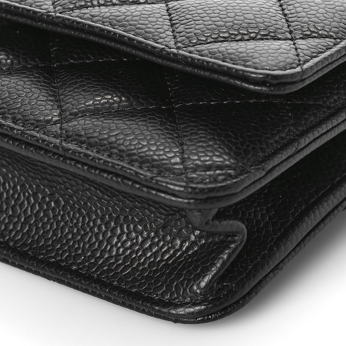 Caviar Quilted Wallet On Chain WOC Black