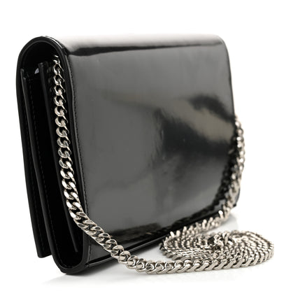 Saint Laurent Glazed Calfskin Cassandre Wallet On Chain WOC Black 3 of 11