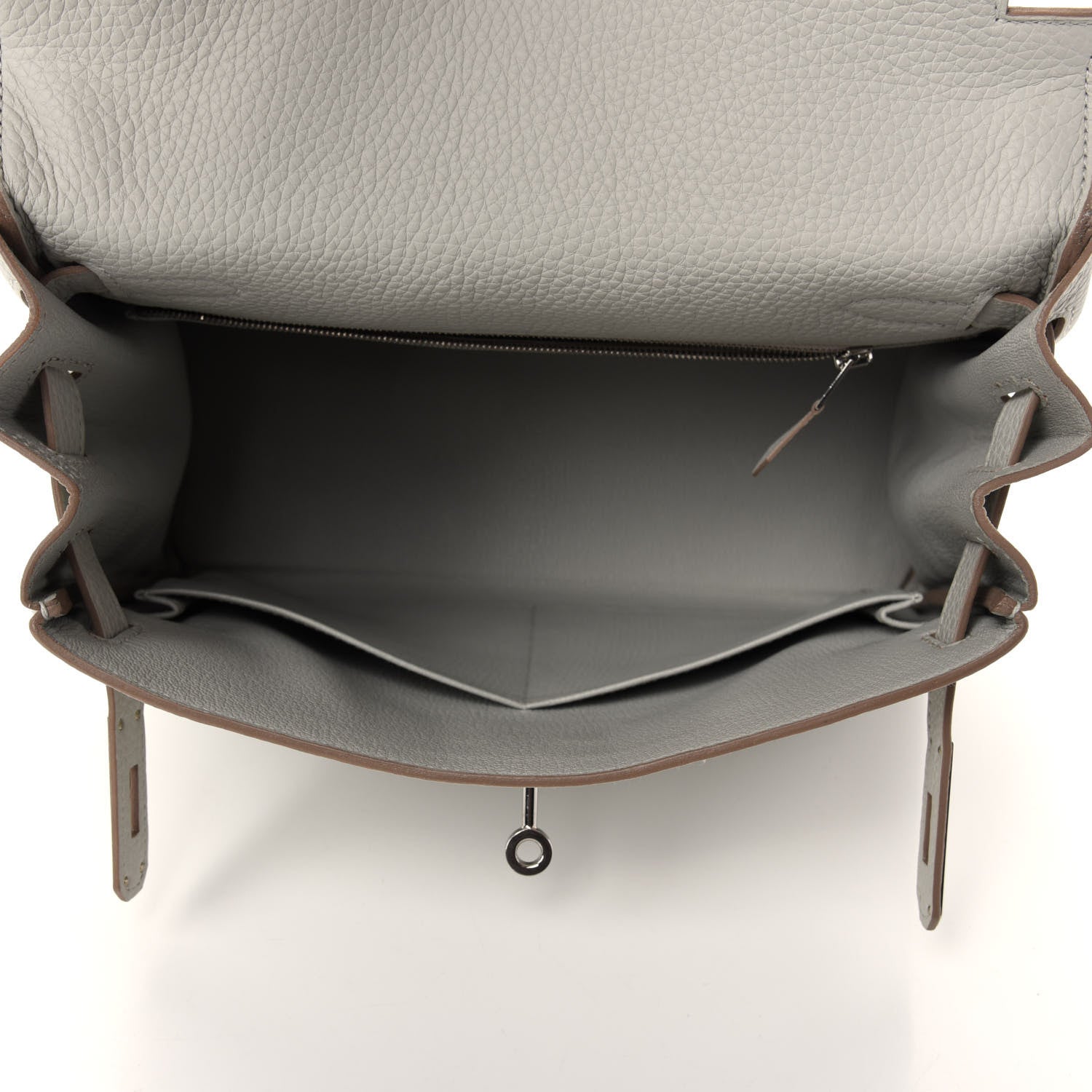 Hermes Taurillon Clemence Kelly Retourne 28 Gris Perle 6 of 12