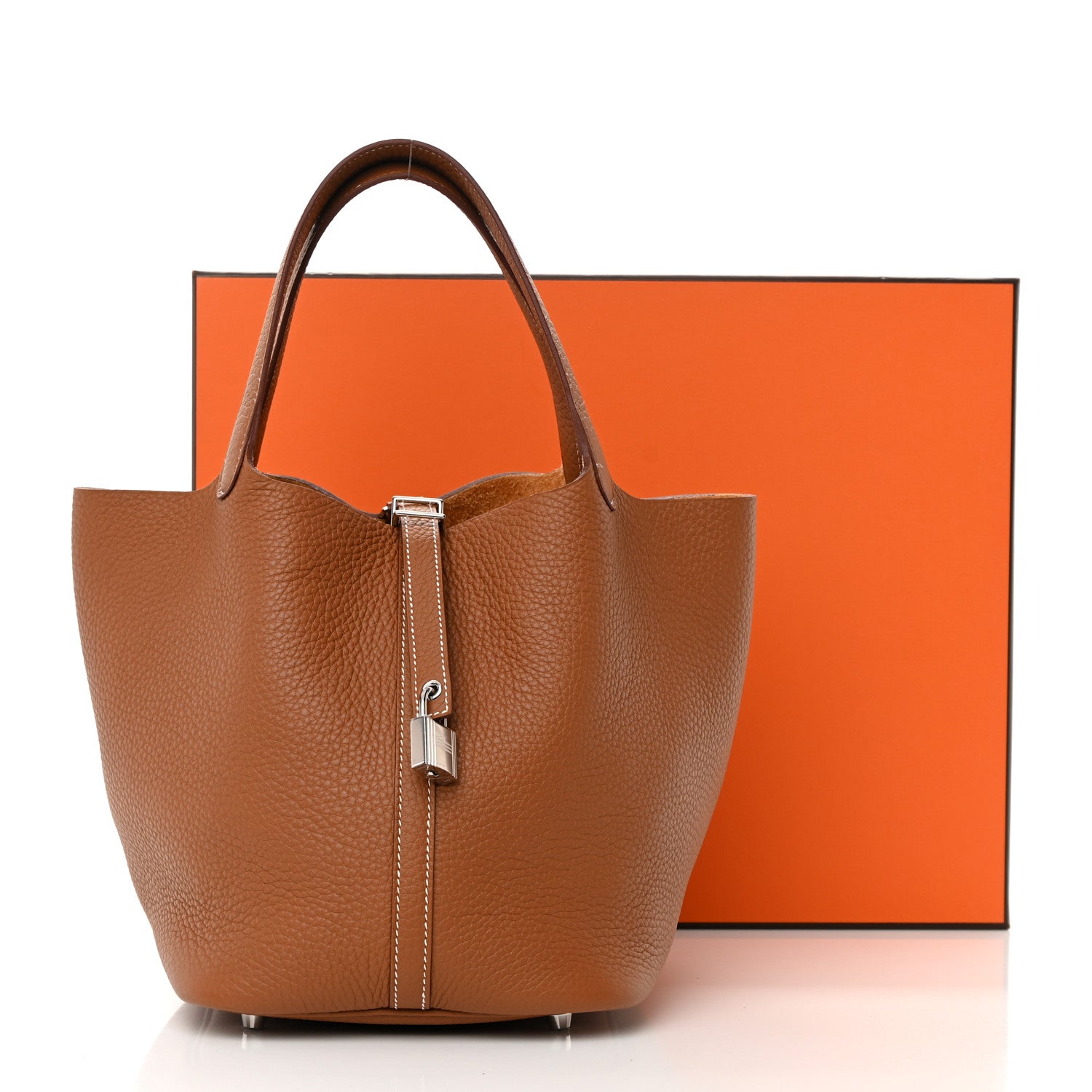 Hermes Taurillon Clemence Picotin Lock 22 MM Gold 12 of 12