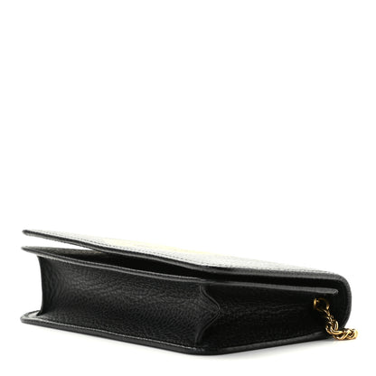 Gucci Dollar Calfskin Garden Mystic Cat Chain Wallet Black 4 of 8