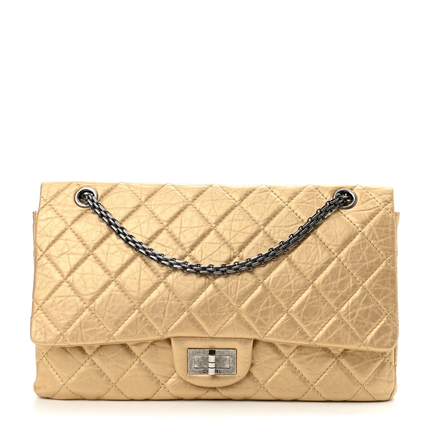 Chanel Metallic Aged Calfskin Quilted 2.55 Reissue 227 Flap Gold 1 of 10