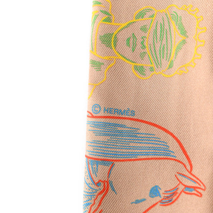 Hermes Silk Dress Code Twilly Camel Vert Bleu 4 of 4