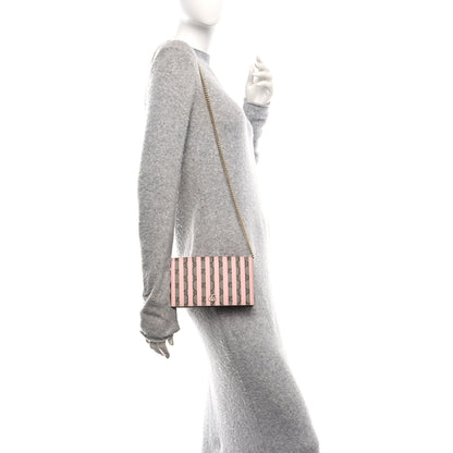 Gucci GG Supreme Monogram Vitello Eclipse Ice Cream Stripes GG Marmont Chain Wallet Beige Ebony Perfect Pink 2 of 9