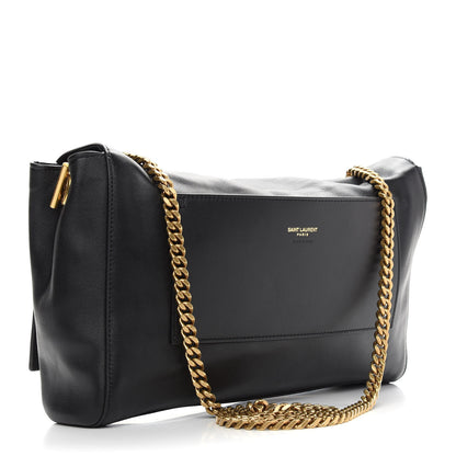 Saint Laurent Smooth Calfskin Suede Medium Reversible Monogram Kate Satchel Black 5 of 16