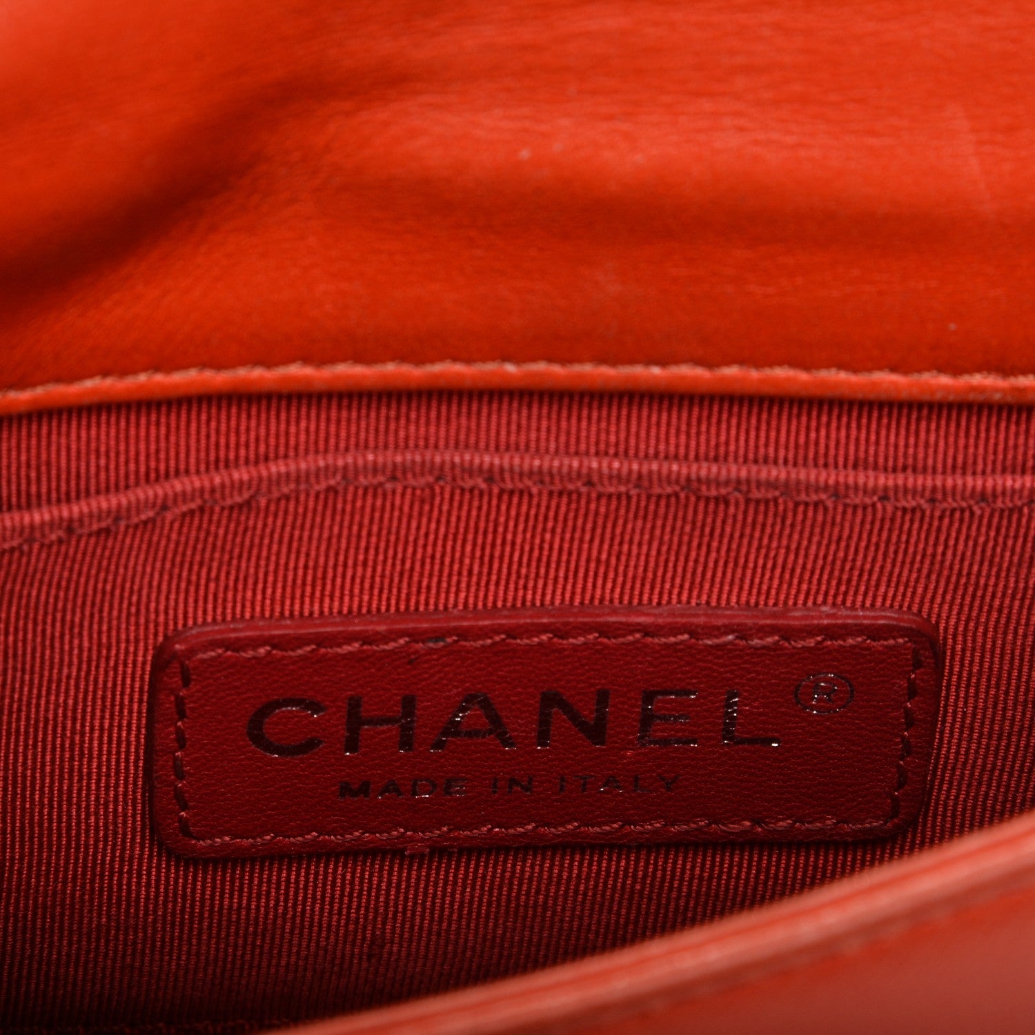 Chanel Plexiglass Patent Mini Boy Brick Flap Orange Red 8 of 9