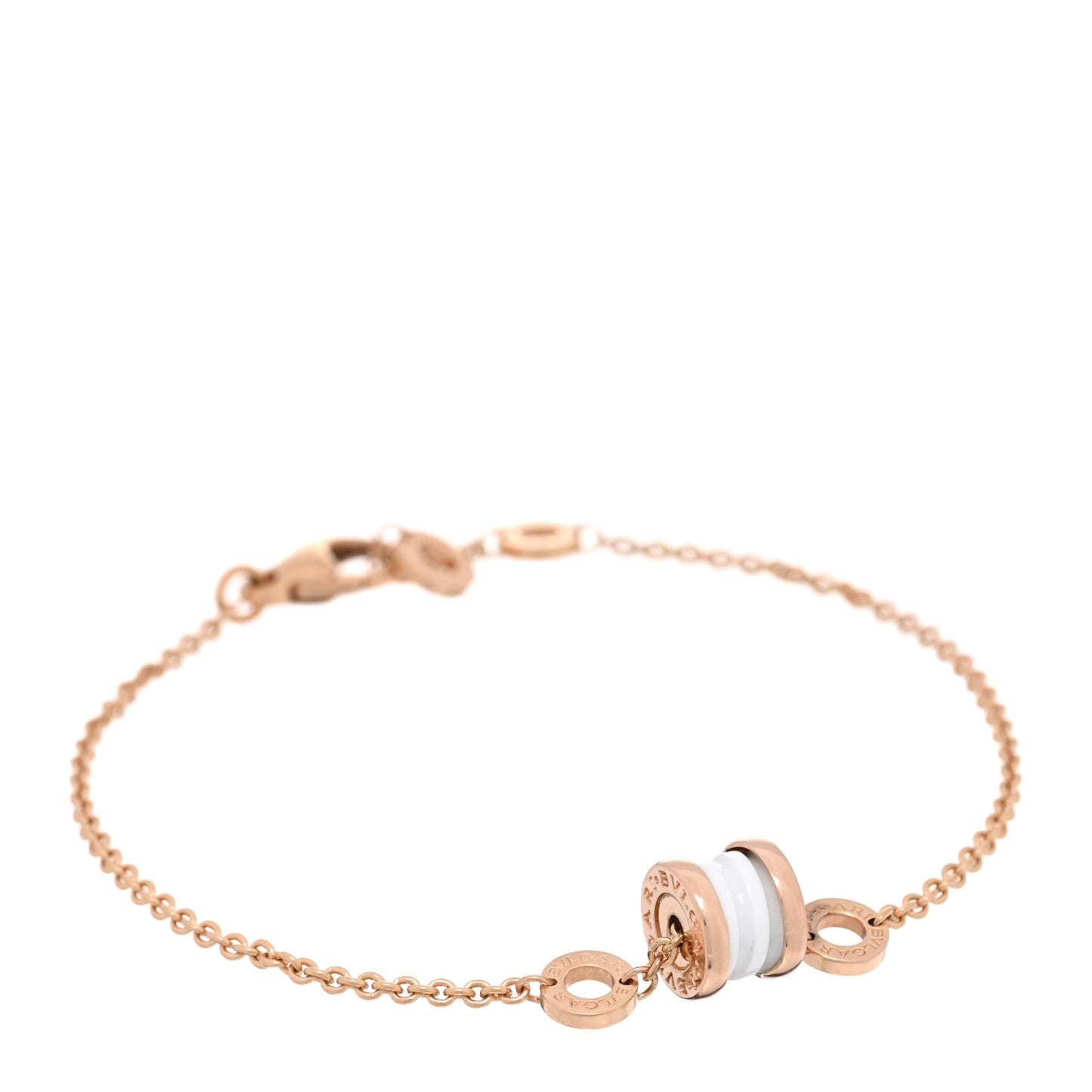 18K Rose Gold White Ceramic B.Zero1 Bracelet ML