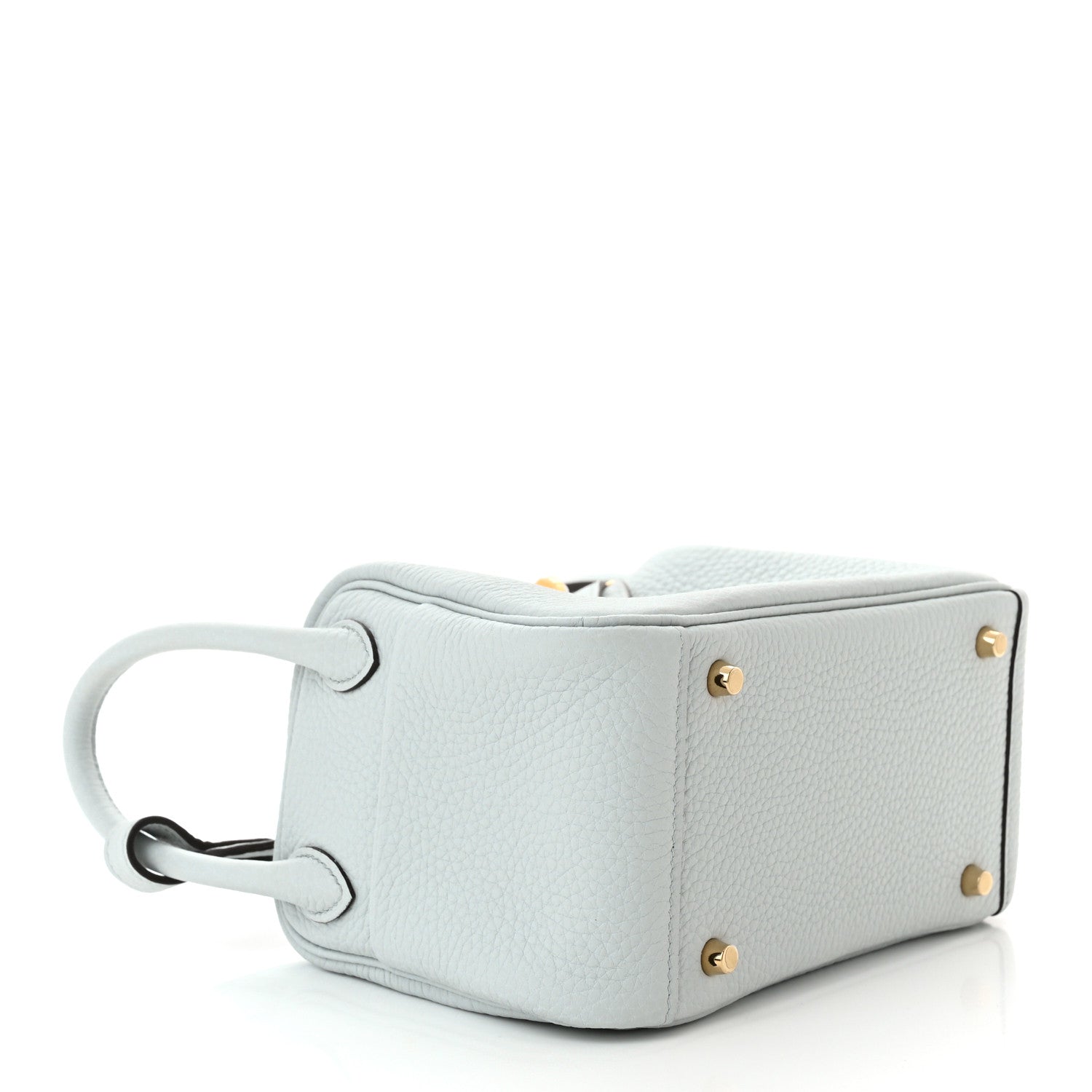 Hermes Taurillon Clemence Mini Lindy 20 Bleu Pale 4 of 11