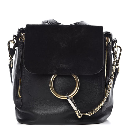 Chloe Suede Calfskin Small Faye Backpack Black 1 of 13
