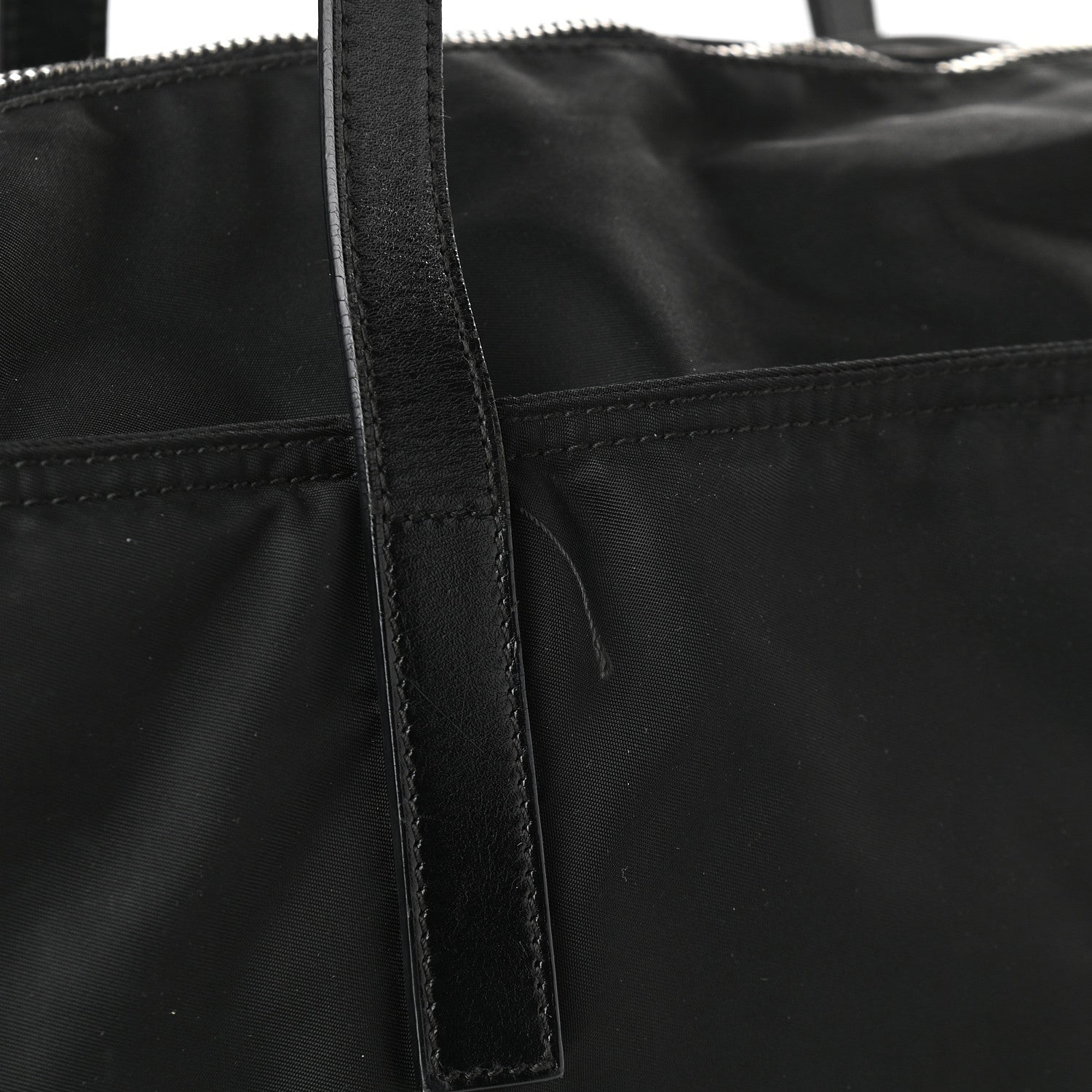 Prada Tessuto Nylon Calfskin Shopping Tote Black 10 of 10