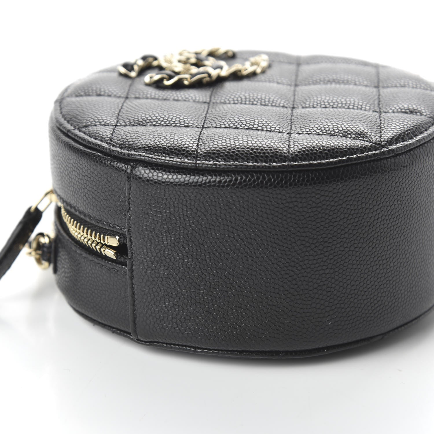 Chanel Caviar Quilted French New Wave Round Clutch With Chain Black 6 of 10