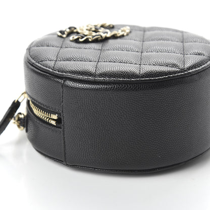 Chanel Caviar Quilted French New Wave Round Clutch With Chain Black 6 of 10