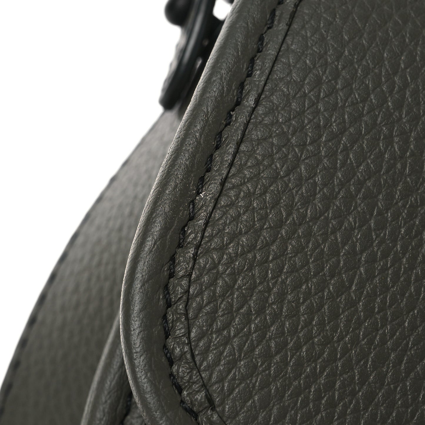 Grained Calfskin Mini Gallop Bag With Strap Green
