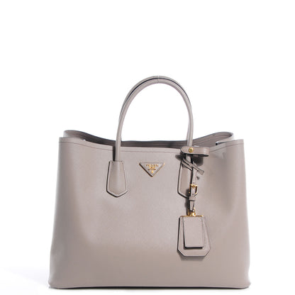 Prada Saffiano Cuir Large Double Bag Pomice 1 of 9