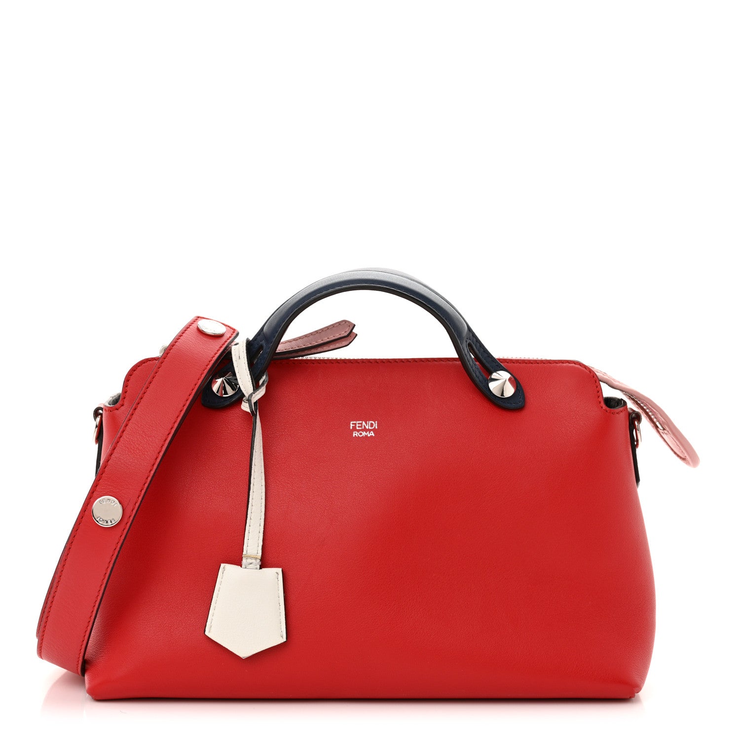 Fendi Vitello Dolce 4 Color Medium By The Way Boston Bag Caipiroska Blue Multicolor 1 of 10