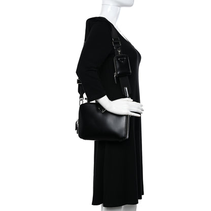 Prada Spazzolato Medium Brique Crossbody Bag Black 2 of 10