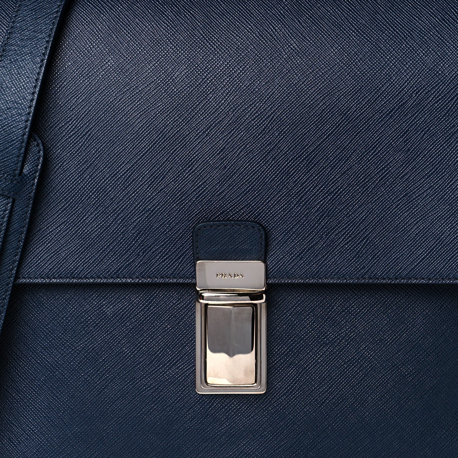 Prada Saffiano Messenger Satchel Bluette 8 of 11