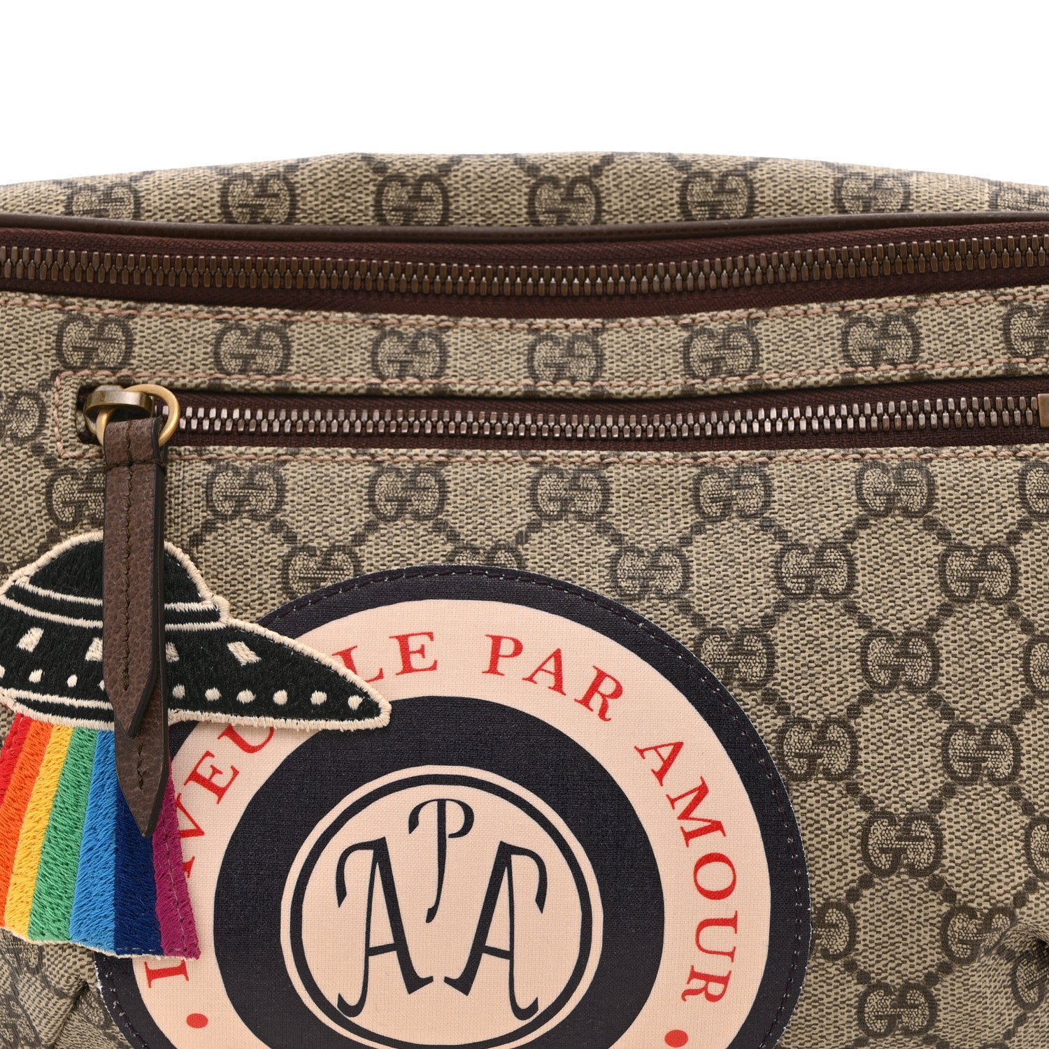 Gucci GG Supreme Monogram Courrier Belt Bag Beige New Acero 9 of 11