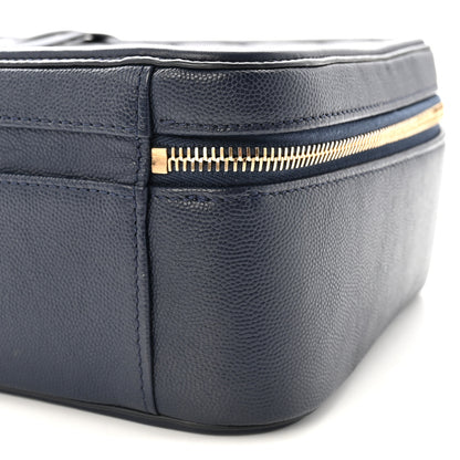 Chanel Caviar Quilted Large CC Filigree Vanity Case Navy 10 of 10