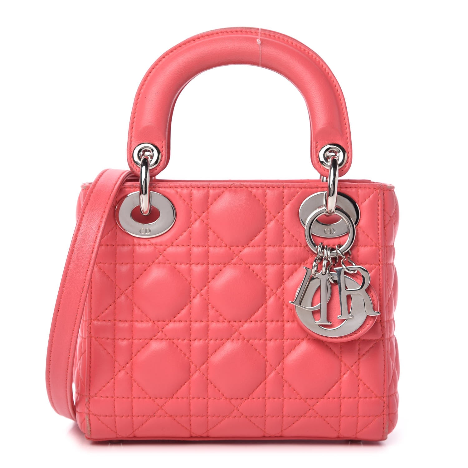Christian Dior Lambskin Cannage Mini Lady Dior Pink 1 of 15