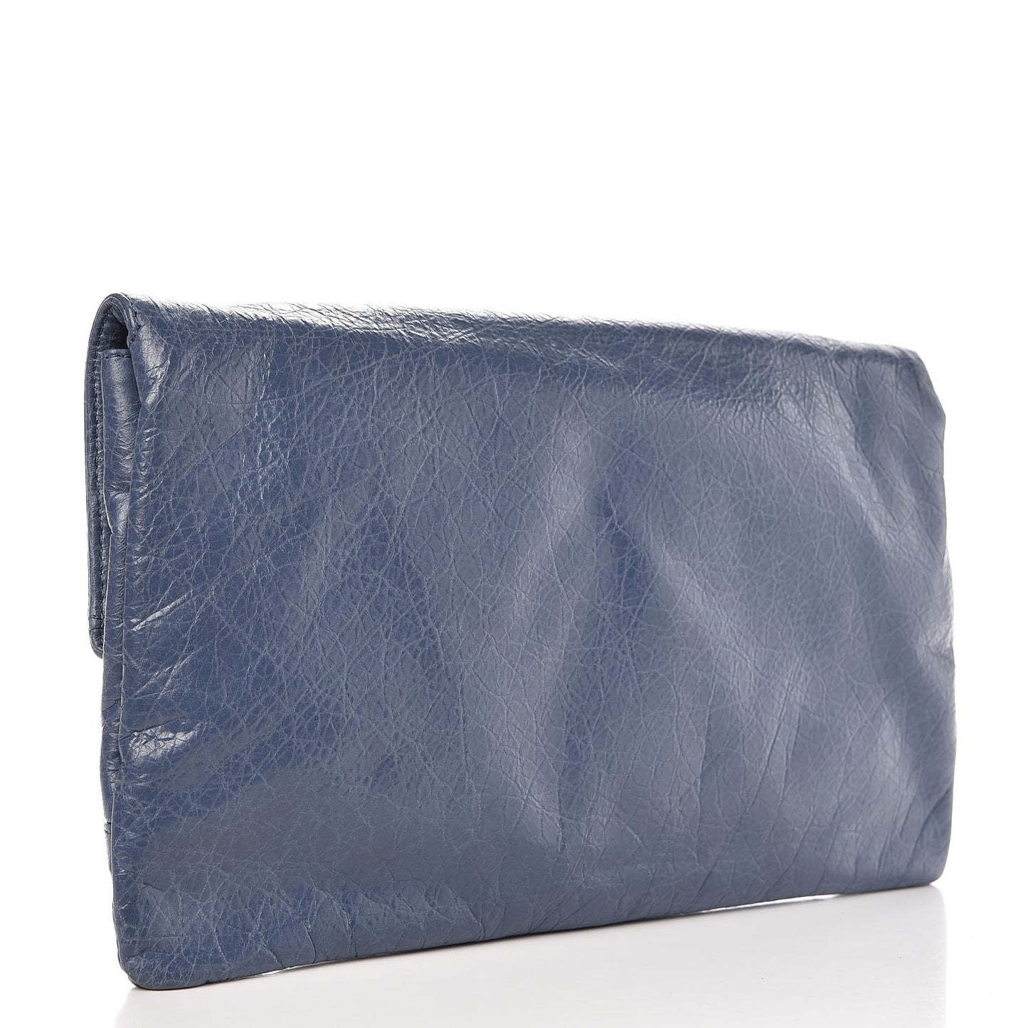 Agneau Classic Hardware Envelope Clutch Bleu Persan