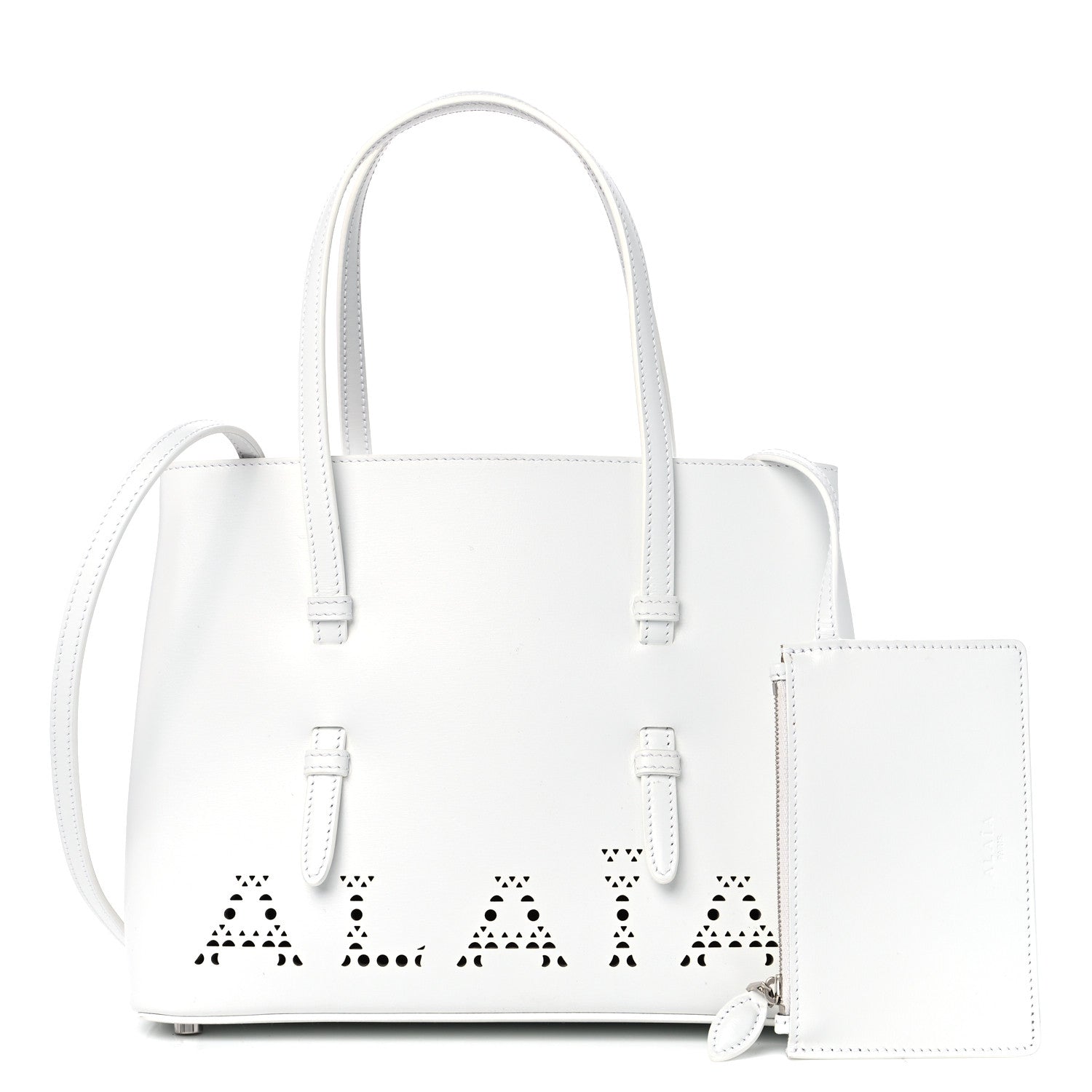 Alaia Calfskin Laser Cut Mina 25 Bag White 1 of 10