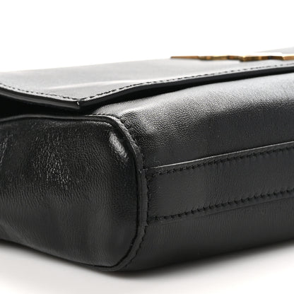 Saint Laurent Smooth Calfskin Suede Small Reversible Monogram Kate Satchel Black 15 of 18