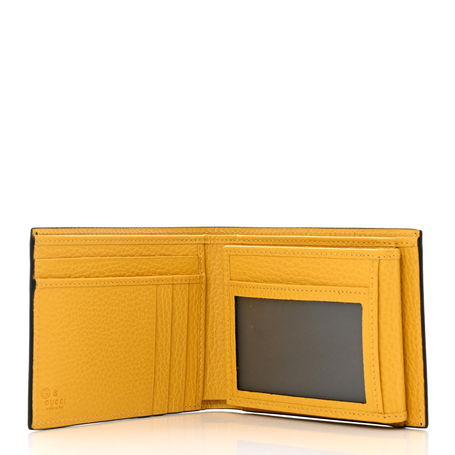 Gucci Dollar Calfskin Bi-Color Interlocking G Bi-Fold Wallet Black New Buttercup 5 of 8
