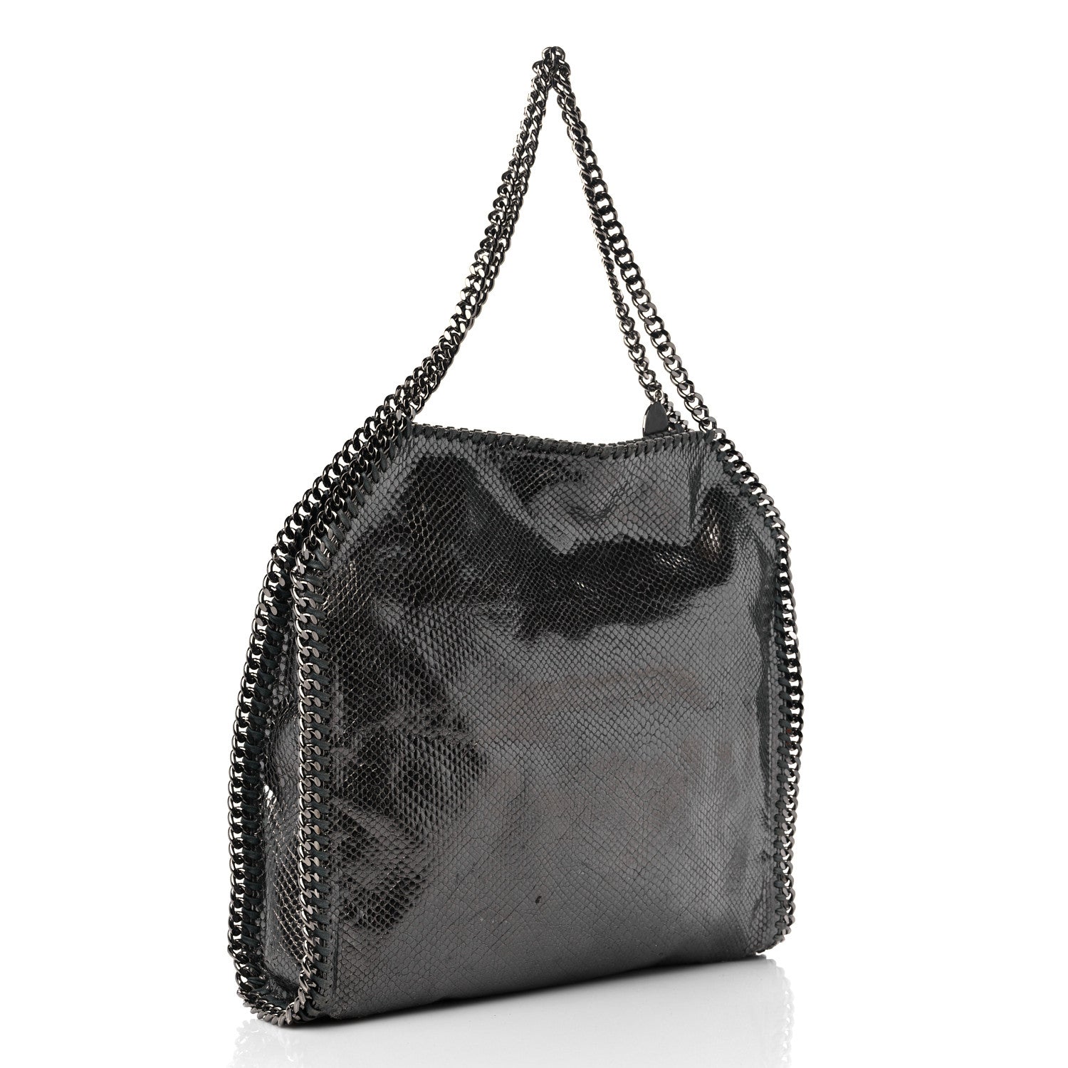 Stella McCartney Metallic Snake Print Small Falabella Tote Ruthenium 3 of 10