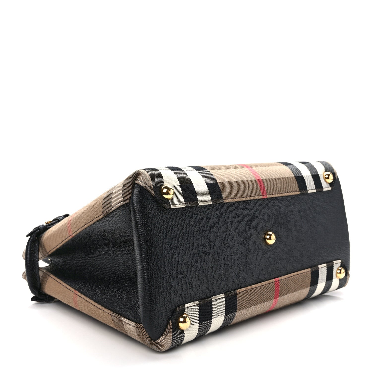 Burberry House Check Grainy Calfskin Medium Banner Tote Black 4 of 10