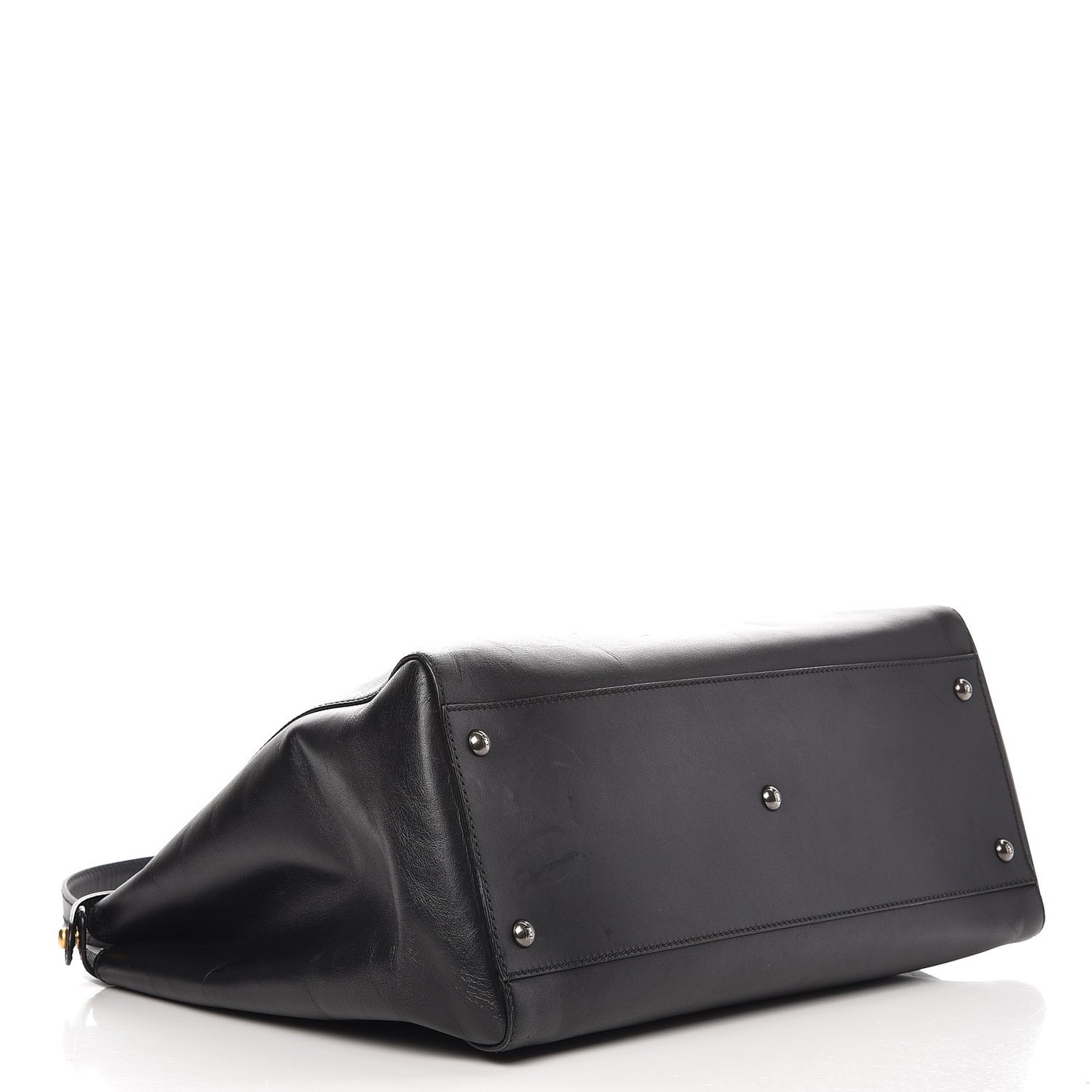 Vitello Suede Large Peekaboo Iconic Satchel Black
