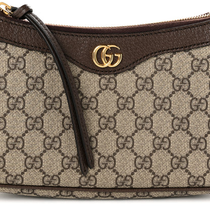 Gucci GG Supreme Monogram Textured Dollar Calfskin Small Ophidia Hobo Beige Ebony New Acero 8 of 10