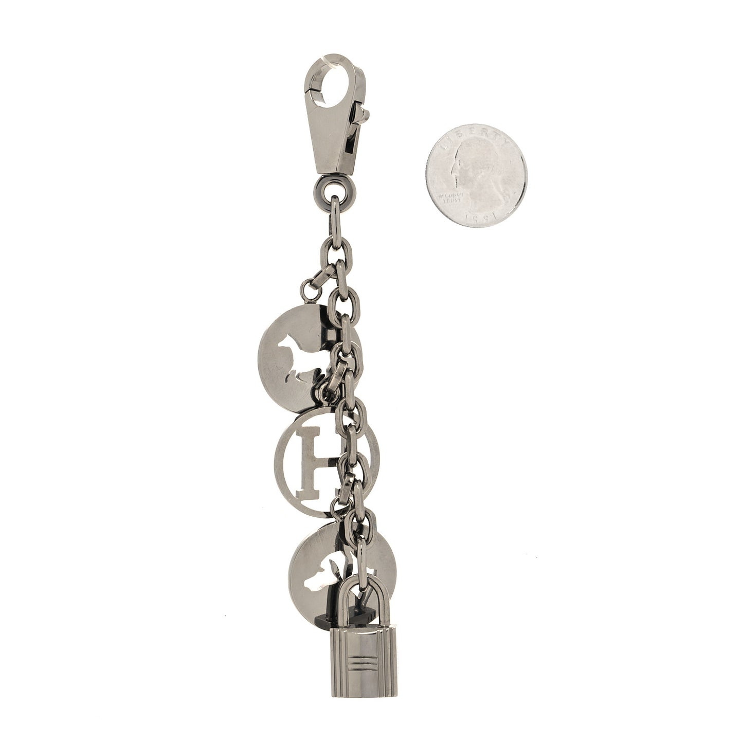 Palladium Breloque Bag Charm Silver
