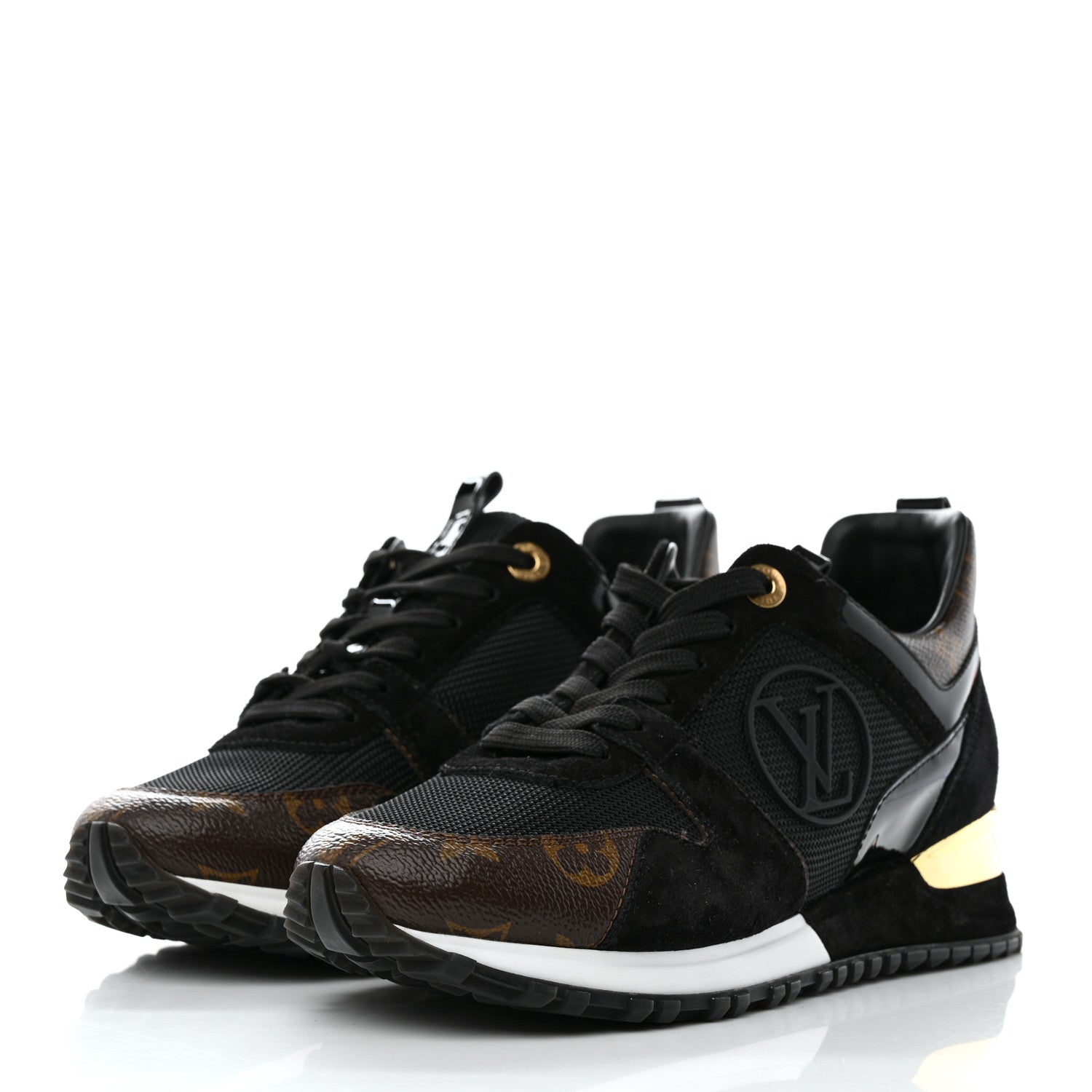 Louis Vuitton Suede Monogram Run Away Sneakers 36.5 Black 3 of 8