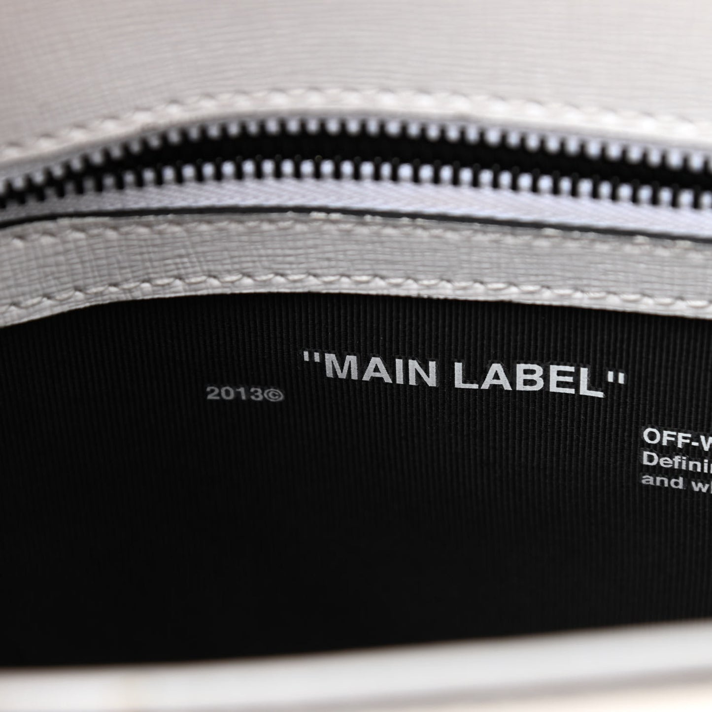 Saffiano Striped Diag Binder Flap Bag White Black
