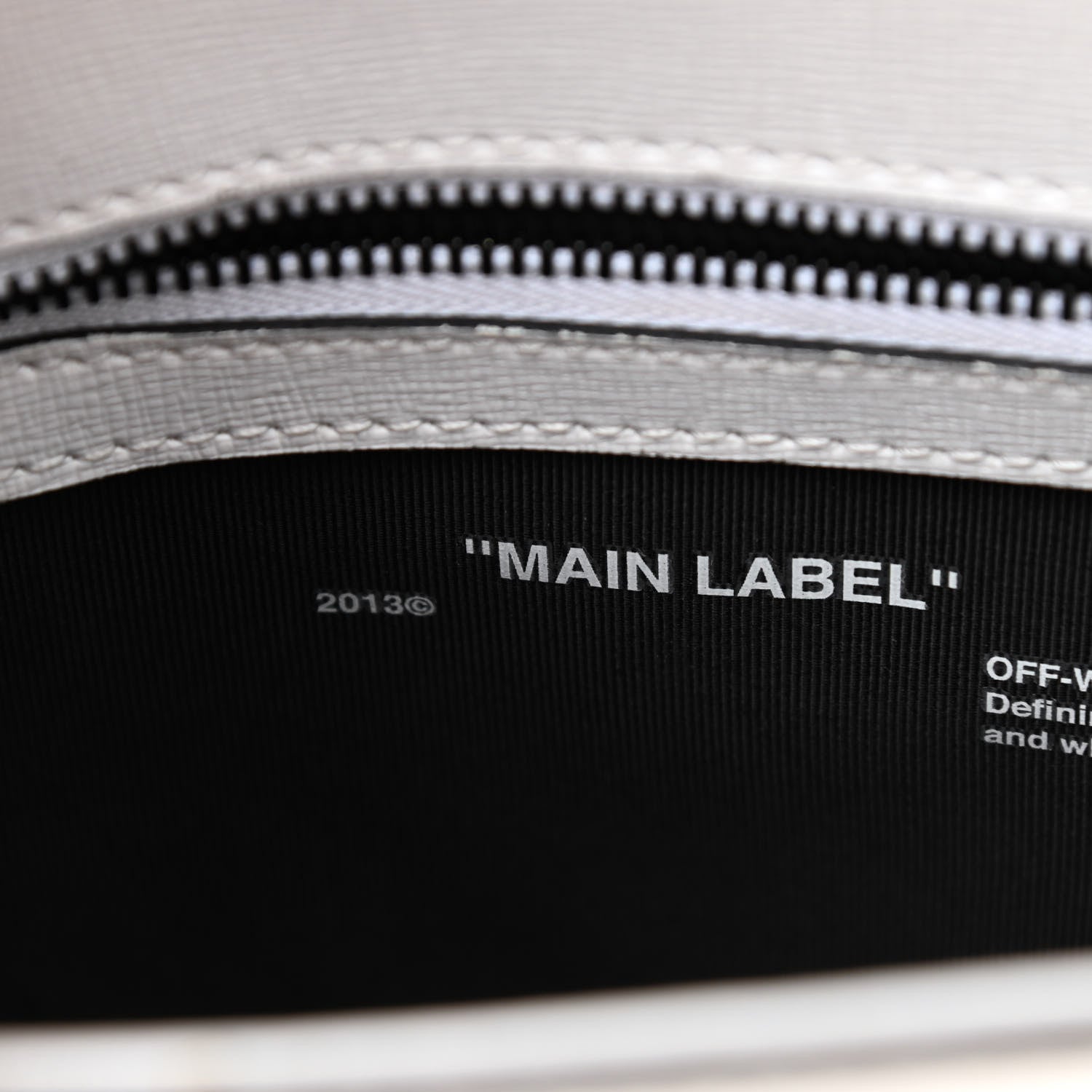 Off-White Saffiano Striped Diag Binder Flap Bag White Black 6 of 11