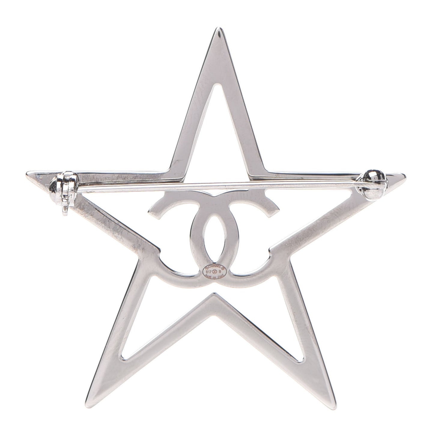 Ruthenium Crystal Star CC Brooch Blue