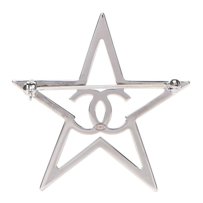Chanel Ruthenium Crystal Star CC Brooch Blue 3 of 5
