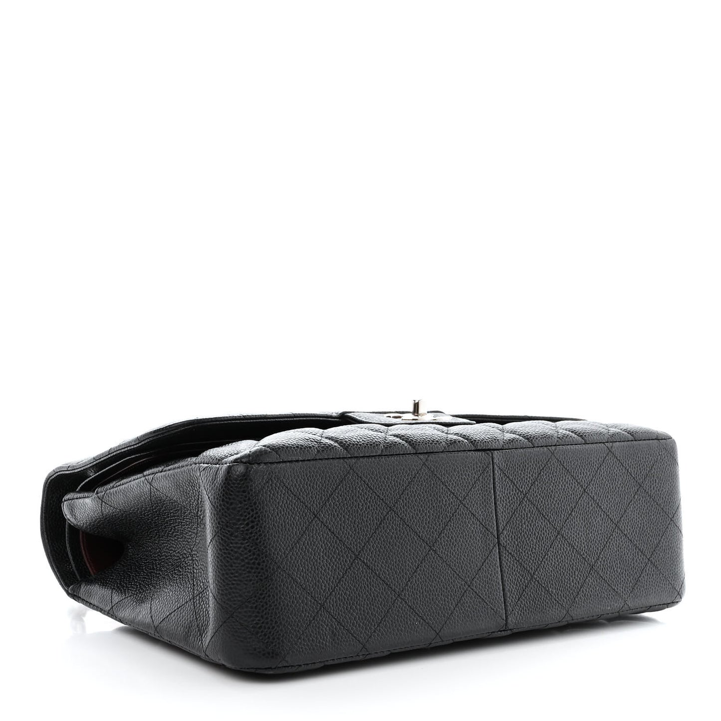 Caviar Quilted Jumbo Double Flap Black