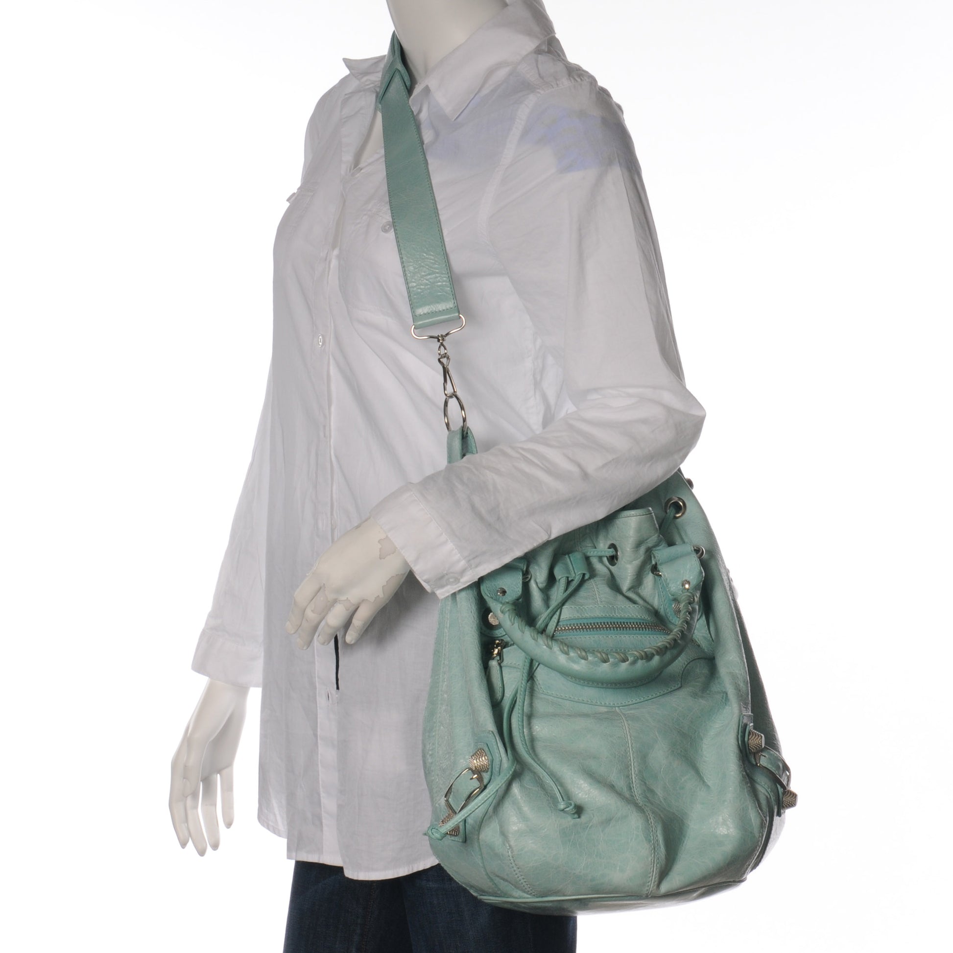 Balenciaga Agneau Giant 21 Silver Hardware Pompon Maldives 2 of 7