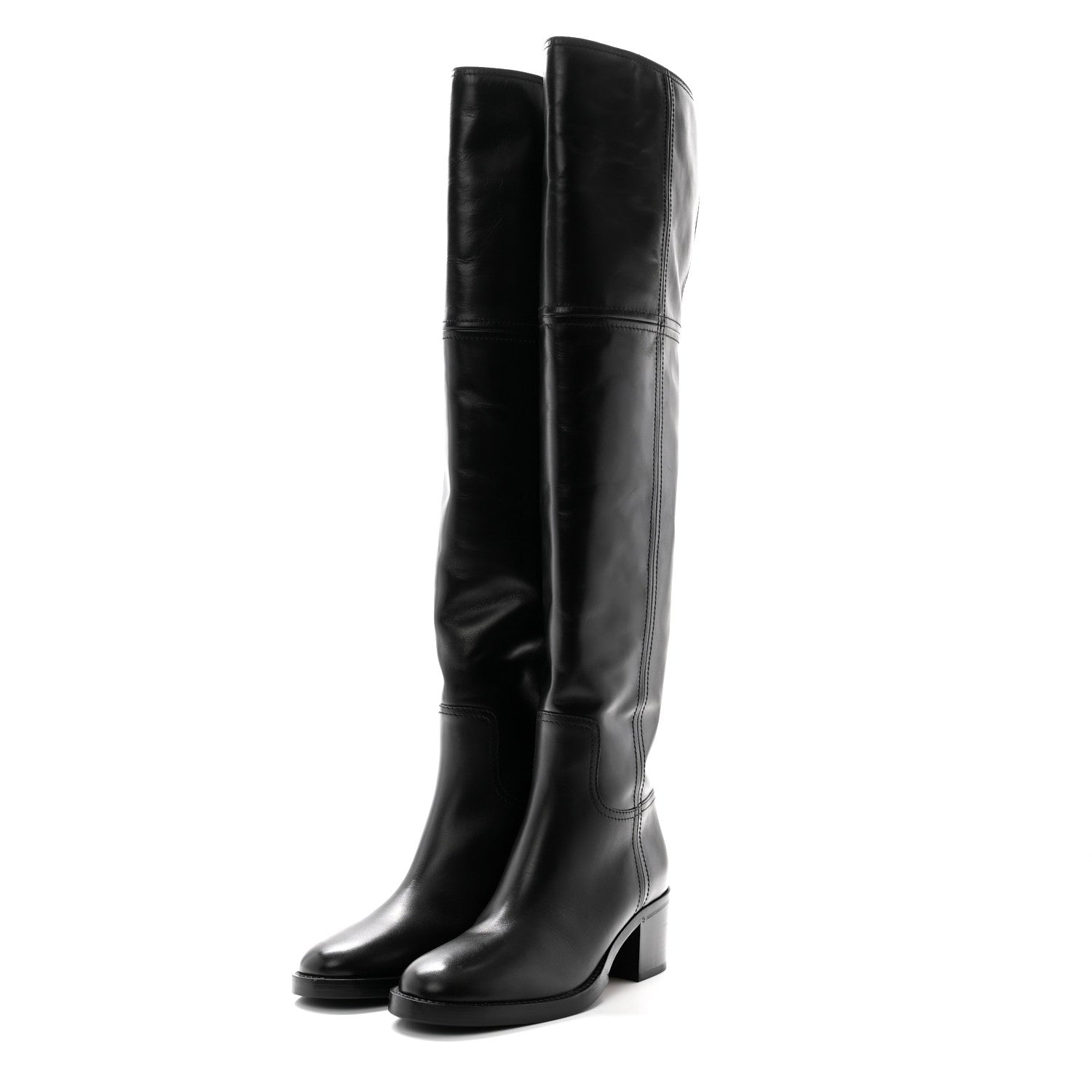 Gucci Calfskin Knee High Boots 40 Black 3 of 8