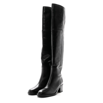 Gucci Calfskin Knee High Boots 40 Black 3 of 8