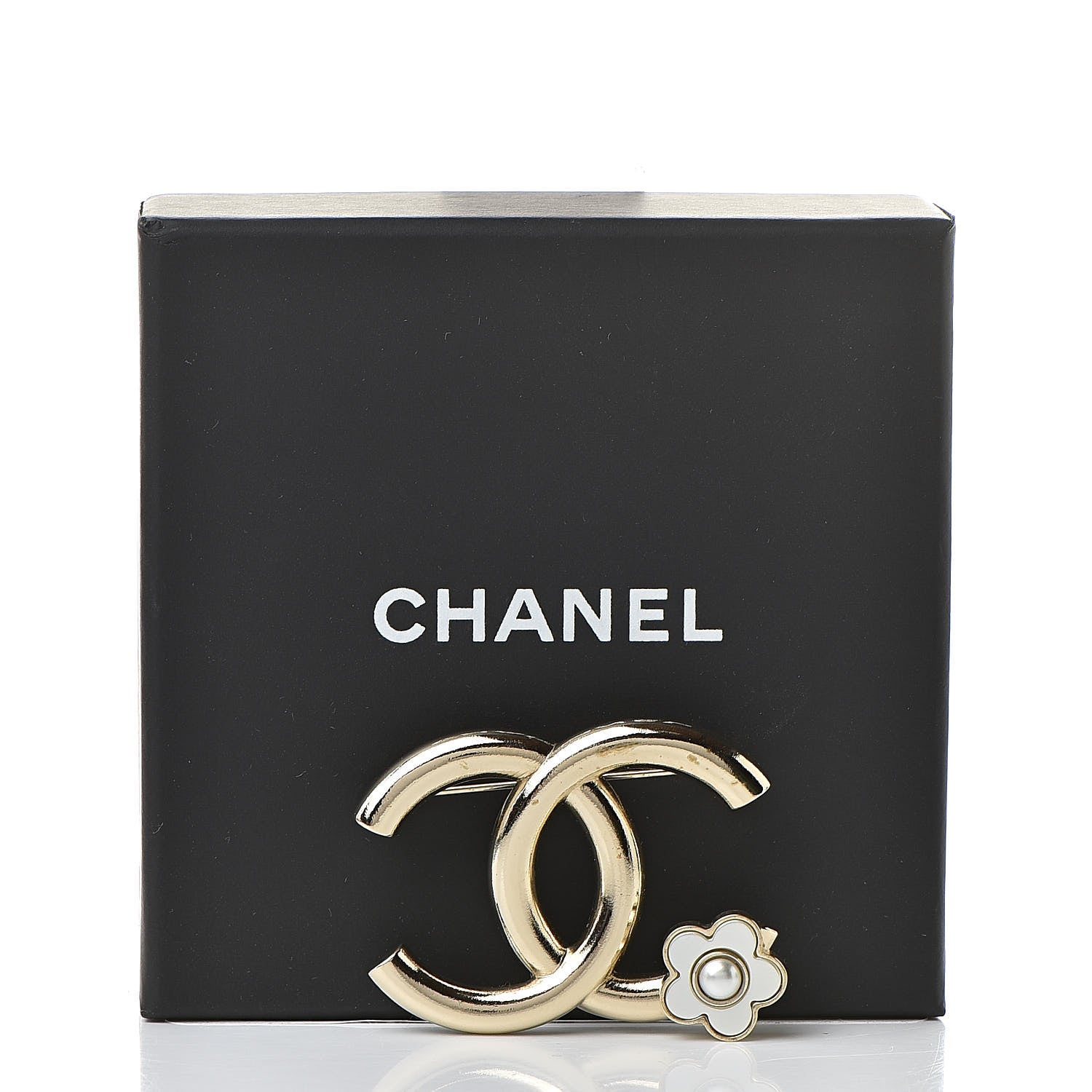 Chanel Metal CC Camellia Brooch Light Gold 6 of 6