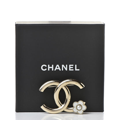 Chanel Metal CC Camellia Brooch Light Gold 6 of 6