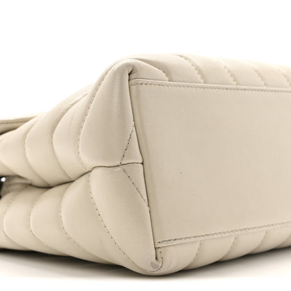 Saint Laurent Calfskin Y Quilted Monogram Small Loulou Chain Satchel Ivory 10 of 14