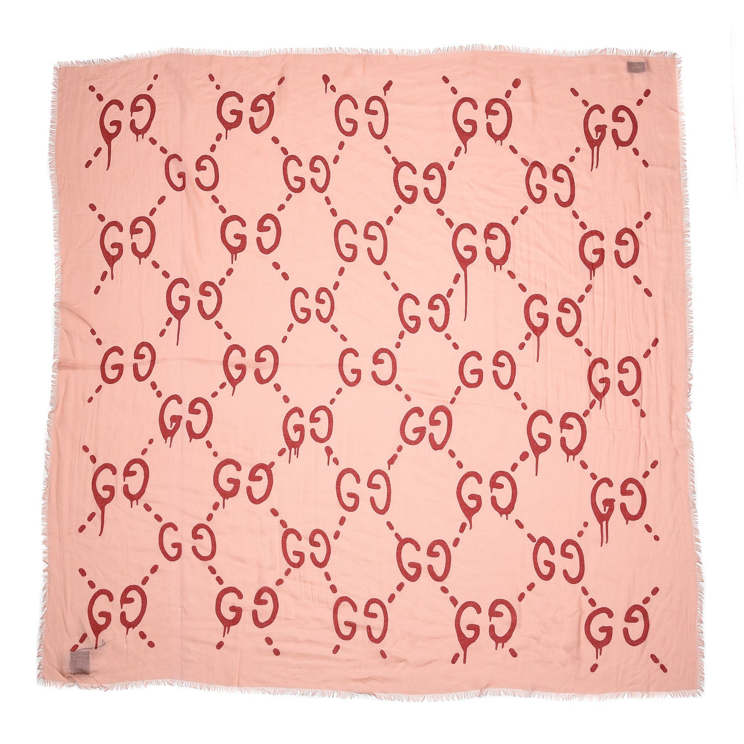 Gucci Modal Silk GG Writers Shawl Roseate Red 1 of 4