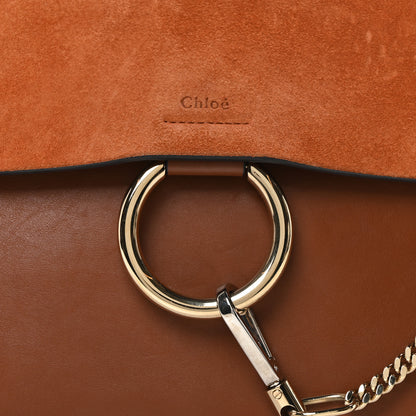 Chloe Suede Calfskin Medium Faye Shoulder Bag Tobacco 7 of 9