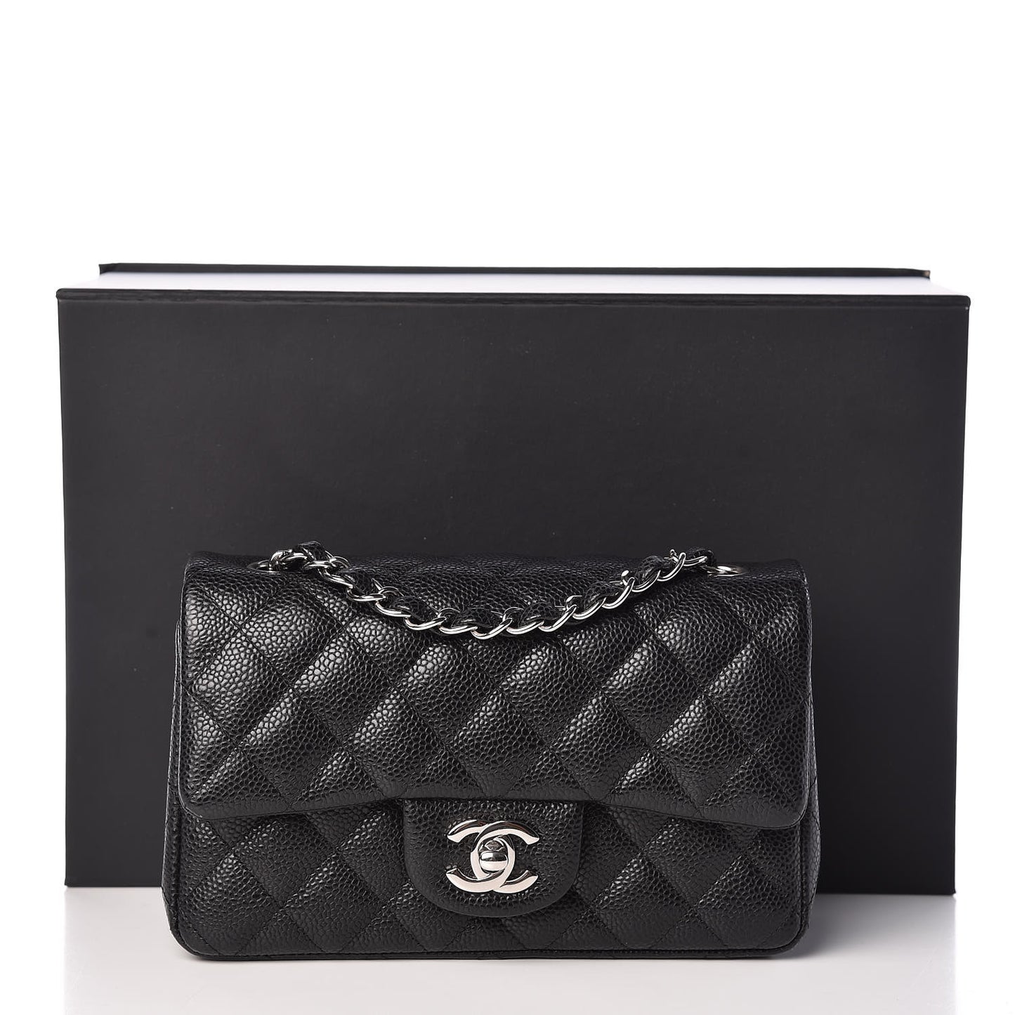 Caviar Quilted Mini Rectangular Flap Black