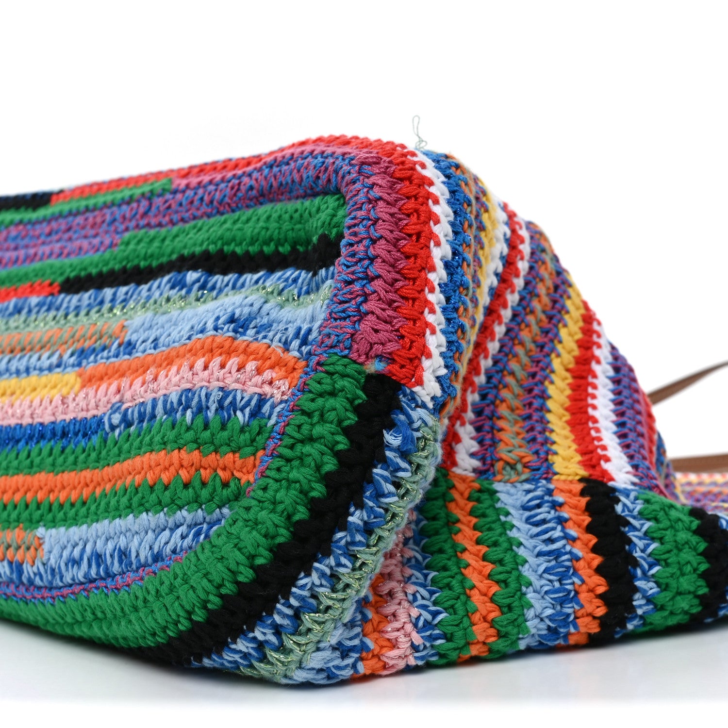 Miu Miu Cotton Crochet Stripe Tote Bag Multicolor 9 of 11