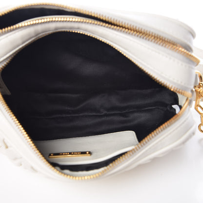 Miu Miu Nappa Matelasse Double Zip Chain Shoulder Bag White 6 of 15